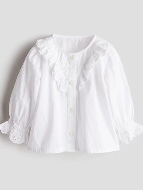 H&M white ruffle-detail blouse
